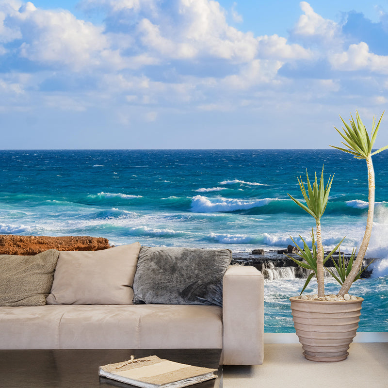 Contemporary Seascape Mural Wall Decor Environment Friendly for Sitting Room