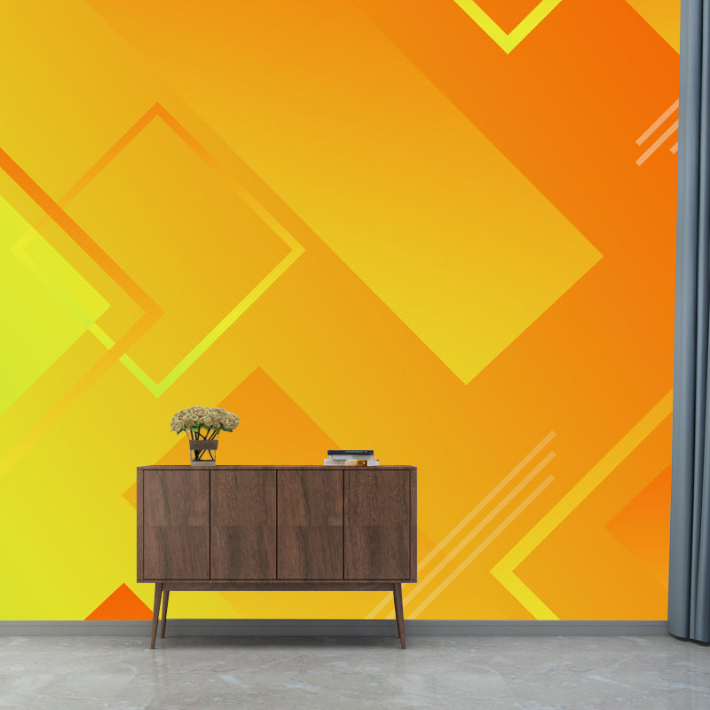 Horizontal Illustration Geometry Mural Wall Decor Environment Friendly for Living Room