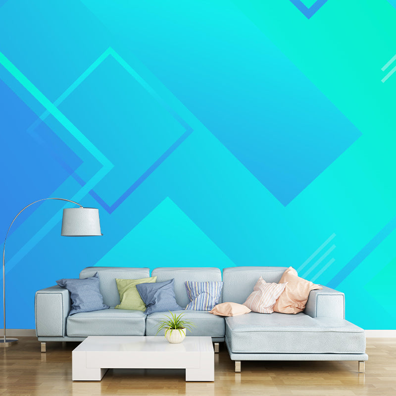 Customized Illustration Geometry Wall Mural Mildew Resistant Wallpaper for Dining Room