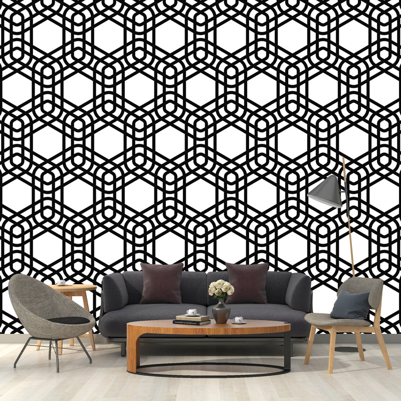 Customized Geometry Wall Mural Mildew Resistant Wallpaper for Dining Room