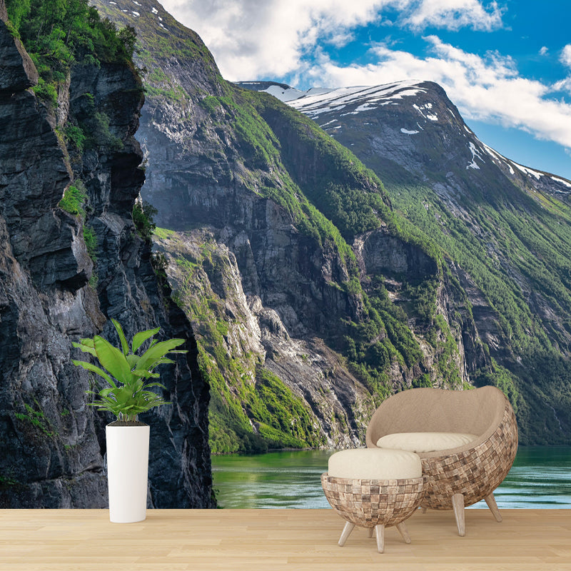 Modern Huge Mountain Mural Wall Decor Environment Friendly for Living Room