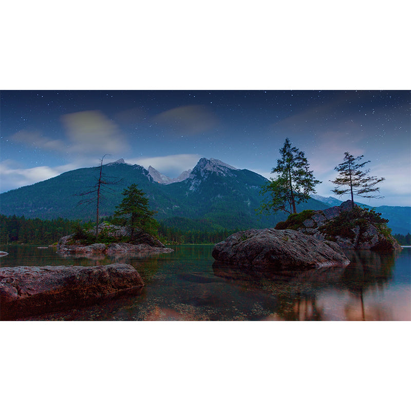 Customized Mountain Wall Mural Mildew Resistant Wallpaper for Dining Room