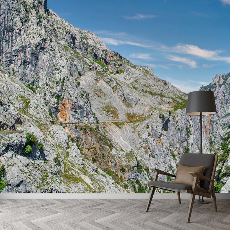 Customized Mountain Wall Mural Mildew Resistant Wallpaper for Dining Room