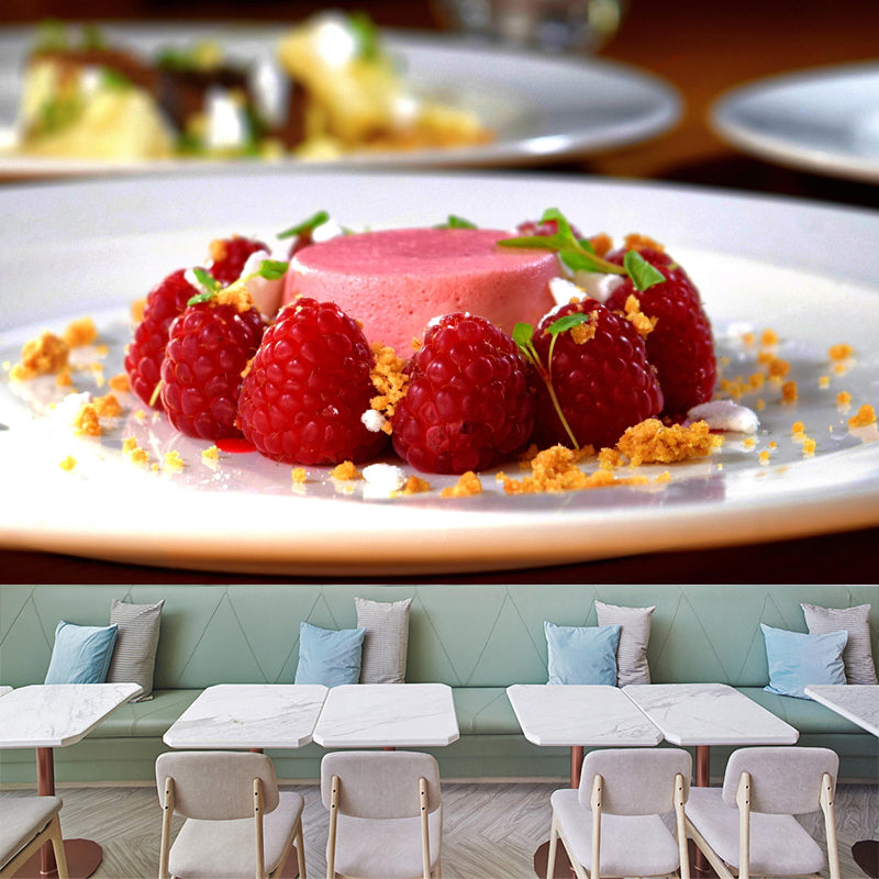 Customized Pudding Wall Mural Dessert Mildew Resistant Wallpaper Commerce Shop