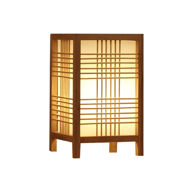 1 tête de maison de thé clair éclairage de tâche beige chinois avec une teinte en bois rectangle