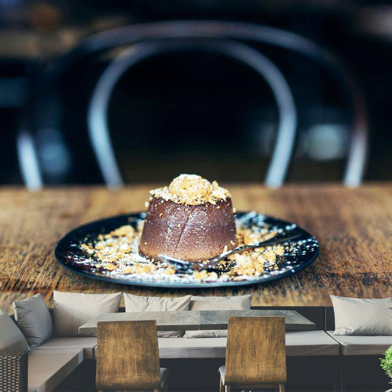 Customized Pudding Wall Mural Dessert Mildew Resistant Wallpaper Commerce Shop