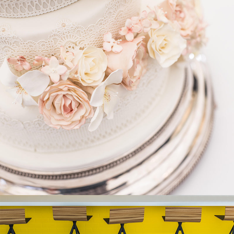 Modern Mural Dessert with Wedding Cake Pattern Wall Decor for Dessert Shop