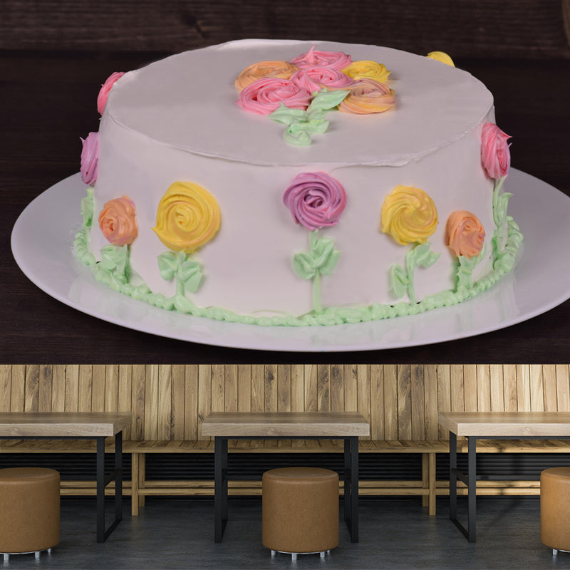 Customized Wall Mural Dessert with Wedding Cake Pattern Mildew Resistant Wallpaper Commerce Shop