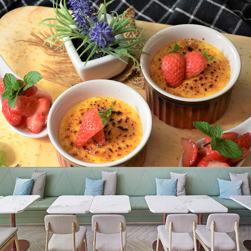 Customized Caramel Pudding Wall Mural Dessert Wallpaper Commerce Shop