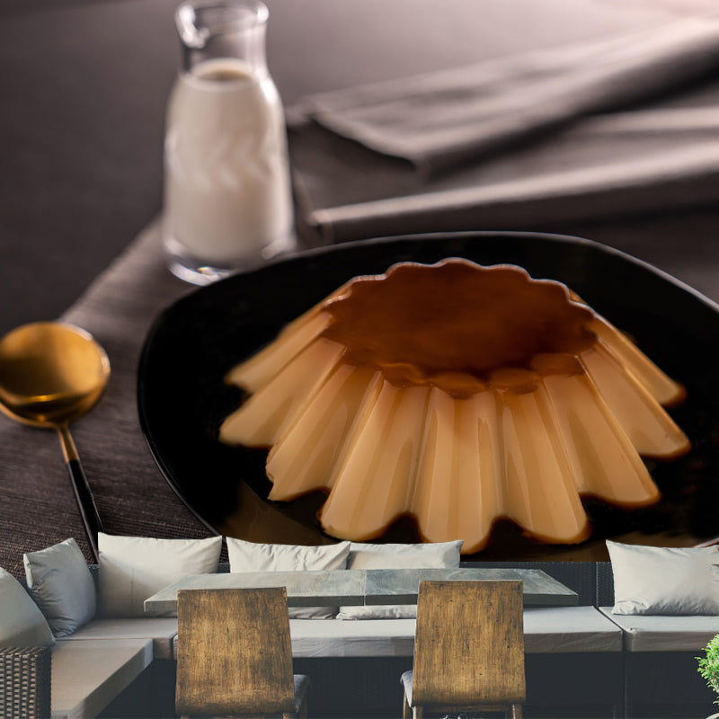 Customized Caramel Pudding Wall Mural Dessert Wallpaper Commerce Shop