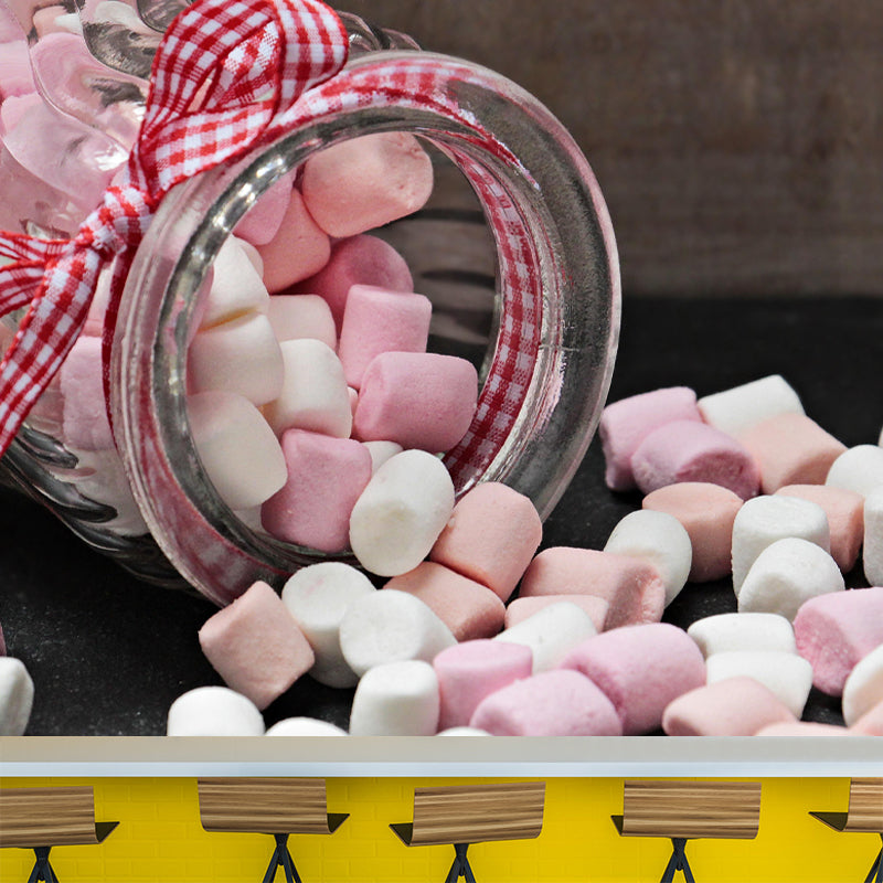 Modern Mural Dessert with Marshmallow Pattern Wall Decor Eco-friendly for Dessert Shop