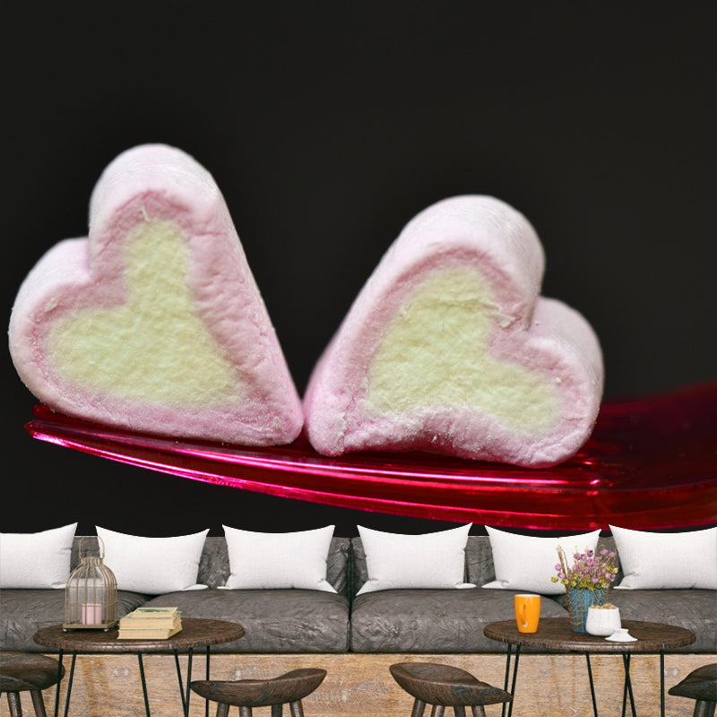 Modern Mural Dessert with Marshmallow Pattern Wall Decor Eco-friendly for Dessert Shop