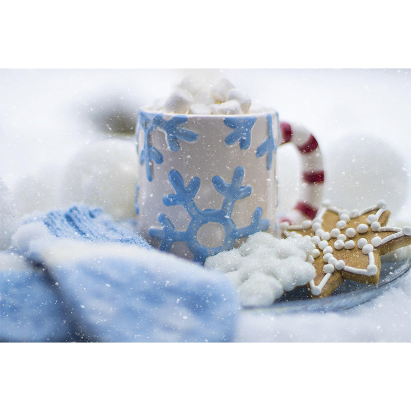 Modern Mural Dessert with Marshmallow Pattern Wall Covering Environment Friendly for Dessert Shop