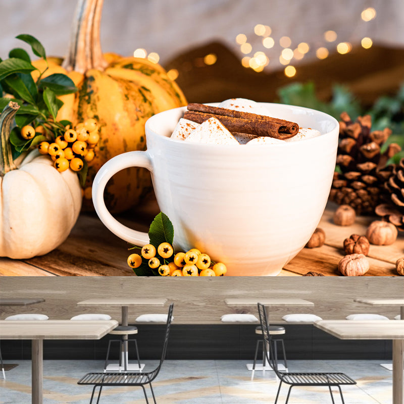 Modern Mural Dessert with Marshmallow Wall Decor Environment Friendly for Dessert Shop