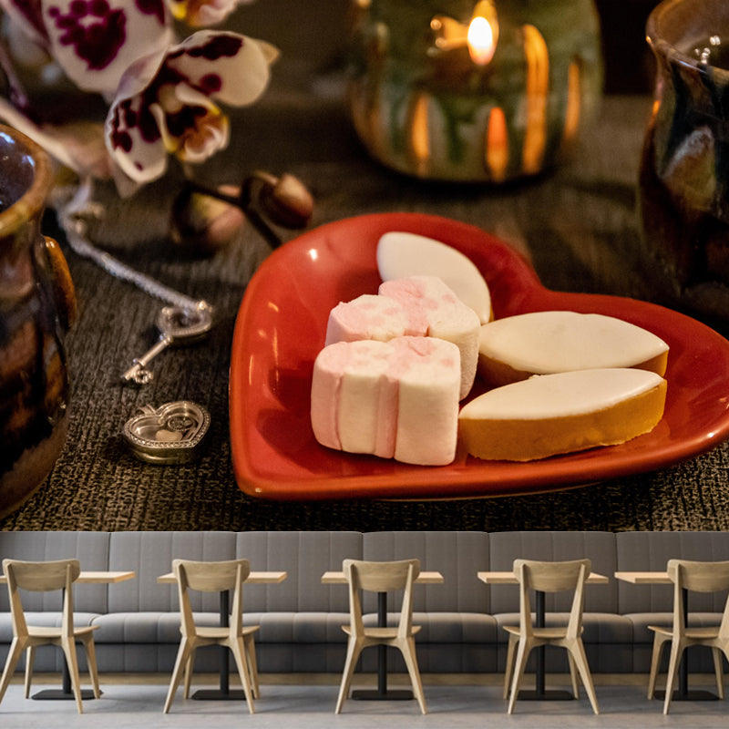 Modern Mural Dessert with Marshmallow Wall Decor Environment Friendly for Dessert Shop