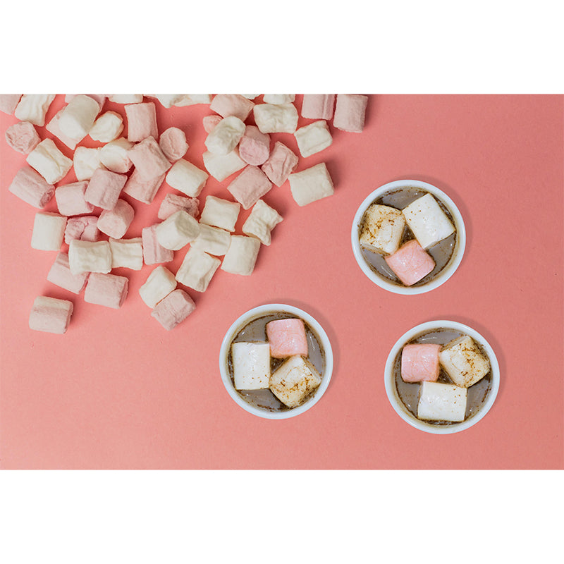 Customized Wall Mural Dessert with Marshmallow Pattern Mildew Resistant Wallpaper Commerce Shop