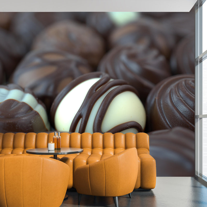 Modern Mural Dessert with Chocolate Pattern Environment Friendly for Dessert Shop