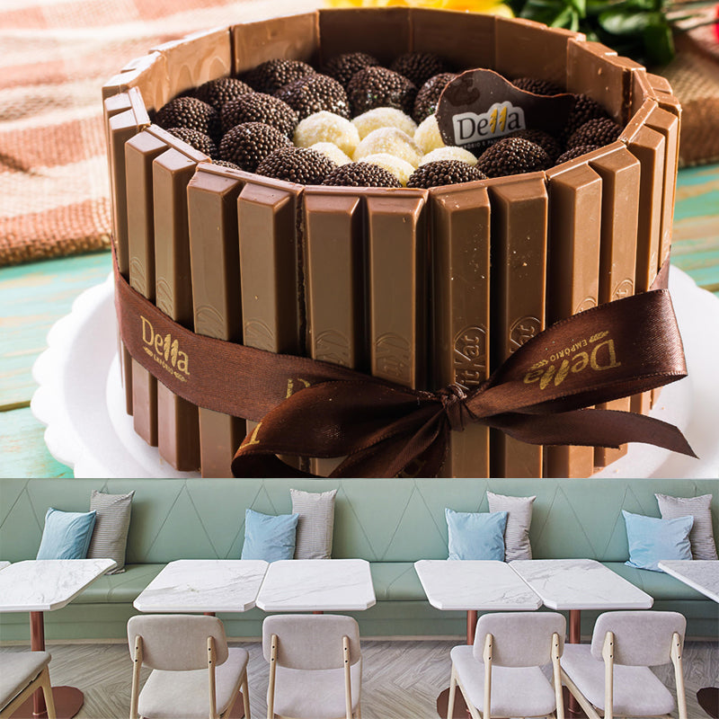 Modern Mural Dessert with Chocolate Pattern Environment Friendly for Dessert Shop