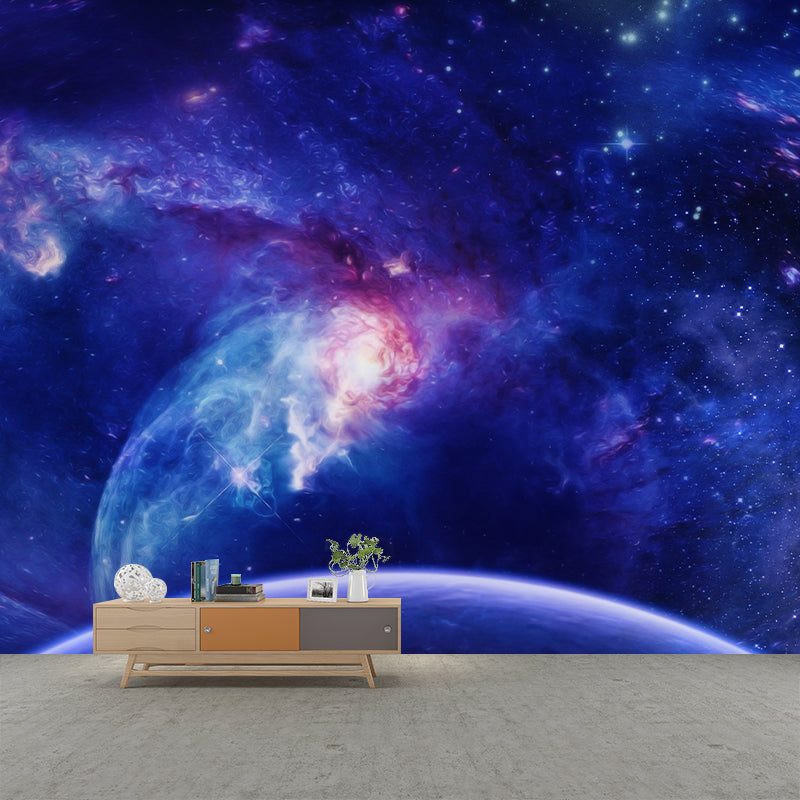 Starry Sky Mural Wallpaper for Dining Room Universe Wall Art, Moisture Resistant
