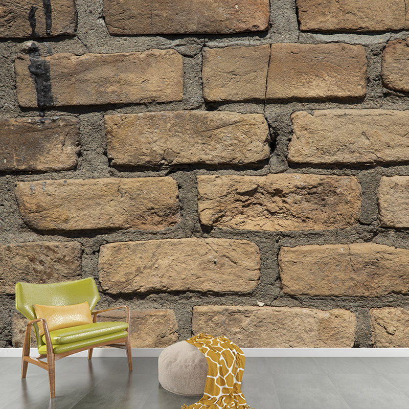 Retro Brick Wall Mural Wallpaper for Sitting Room, Custom Size Available