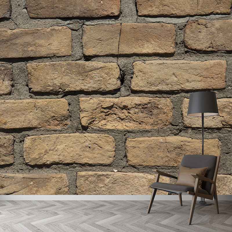 Retro Brick Wall Mural Wallpaper for Sitting Room, Custom Size Available