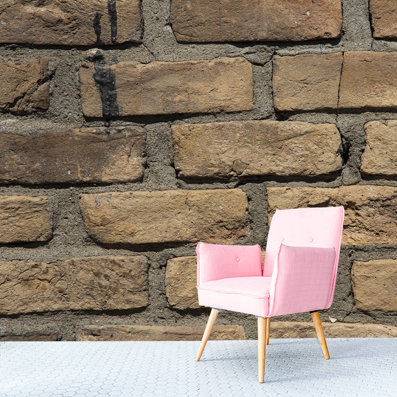 Retro Brick Wall Mural Wallpaper for Sitting Room, Custom Size Available