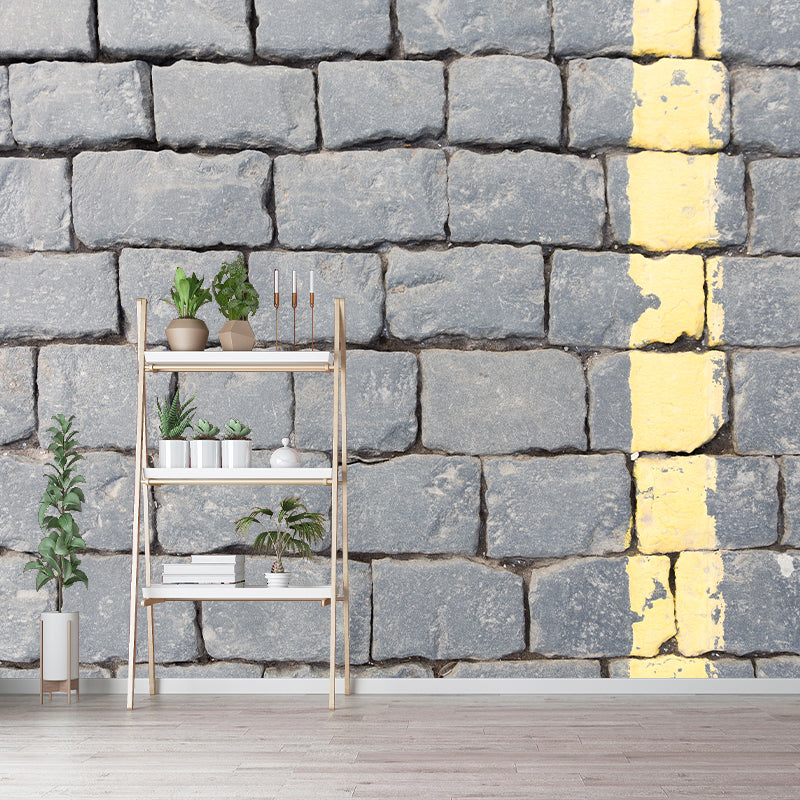 Stone Brick Wall Mural Wallpaper Waterproofing Wall Art, Customized Size Available
