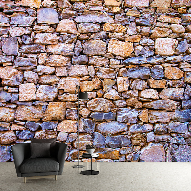 Stone Brick Wall Mural Wallpaper Waterproofing Wall Art, Customized Size Available