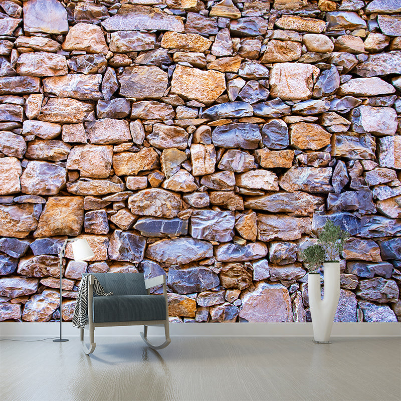 Stone Brick Wall Mural Wallpaper Waterproofing Wall Art, Customized Size Available