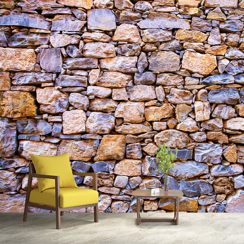 Stone Brick Wall Mural Wallpaper Waterproofing Wall Art, Customized Size Available