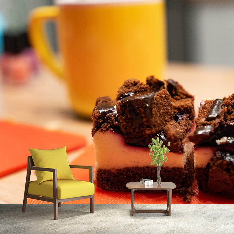 Sweet Cake Wall Covering for Cake Shop Moisture Resistant, Custom Size Available