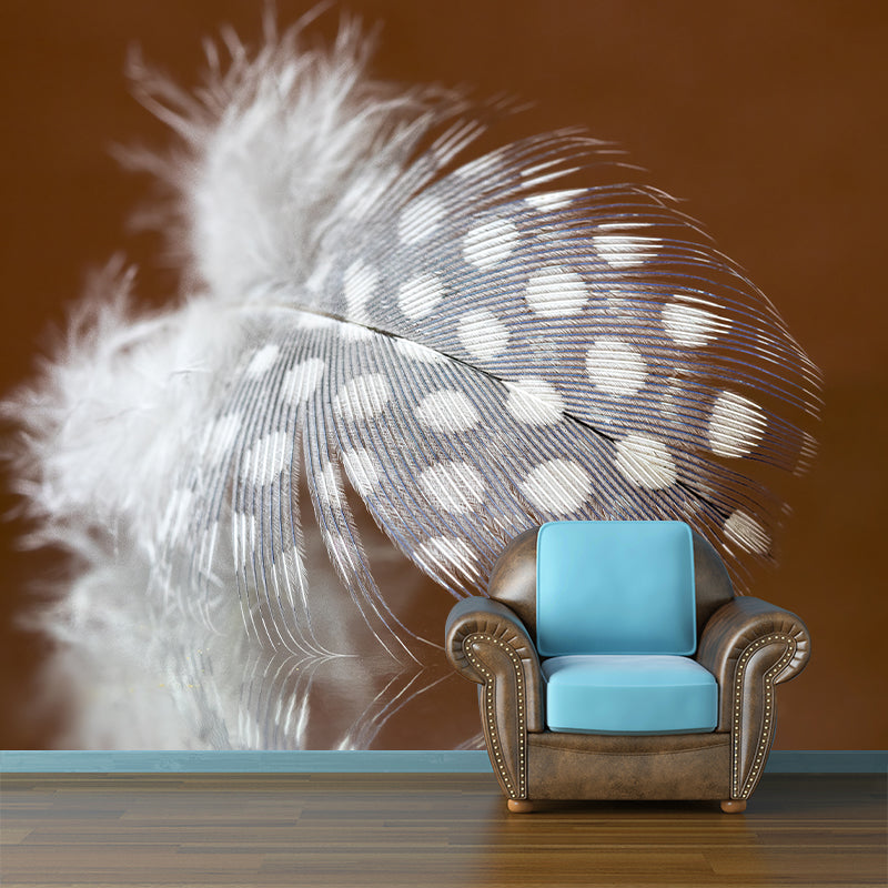 Bird Feathers Wall Paper Murals Stain Resistant Wall Decor for Sleeping Room