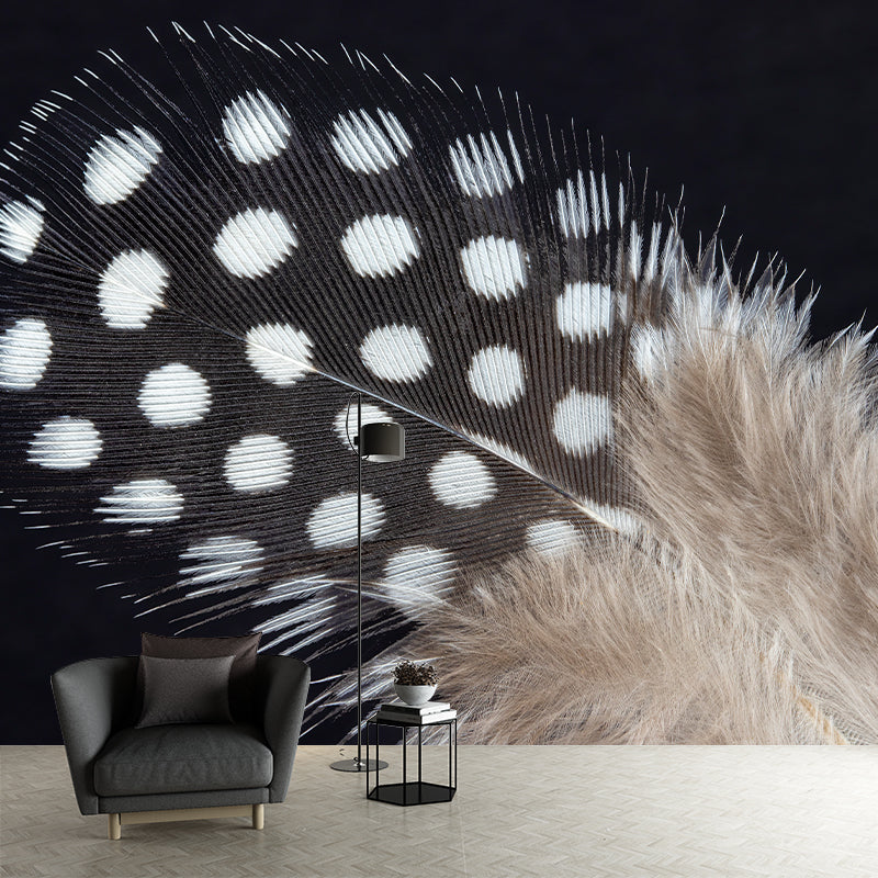 Bird Feathers Wall Paper Murals Stain Resistant Wall Decor for Sleeping Room