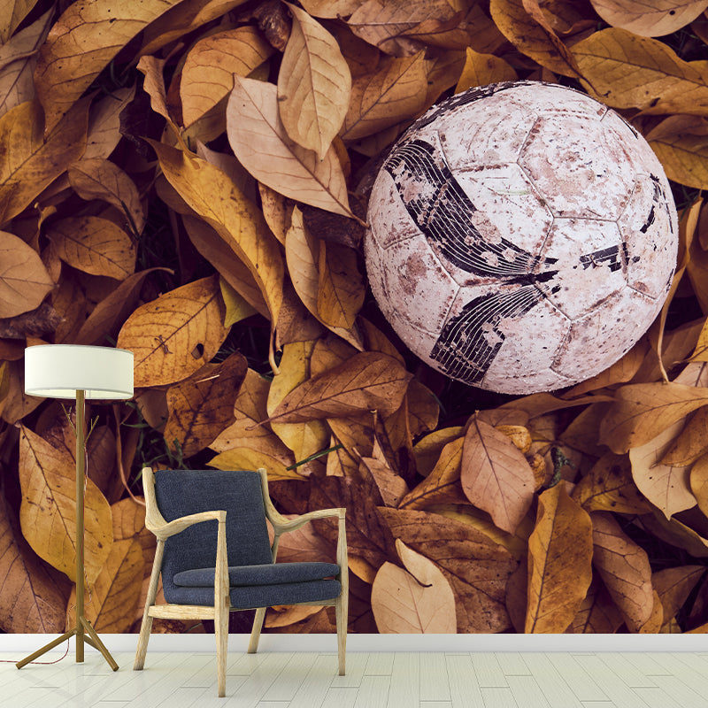 Football Hobby Moisture Resistant Wall Covering for Bedroom, Custom Size Available