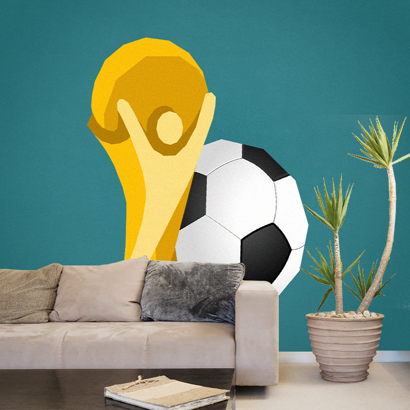 Football Illustration Wallpaper Murals Full Size Home Decor, Water Resistant