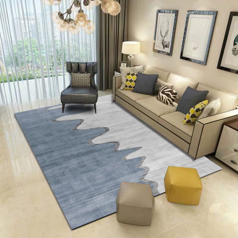 Grey Modern Carpet Polyester Graphic Carpet Washable Carpet for Home Decoration
