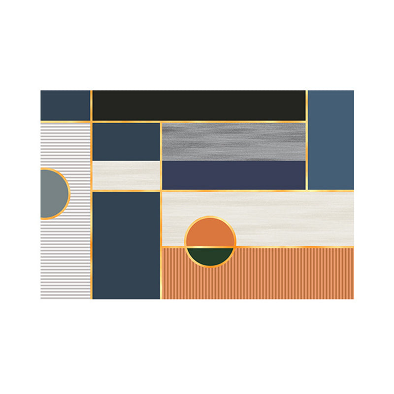 Contemporary Geometric Print Carpet Polyester Rug Stain Resistant Area Carpet for Home Decoration