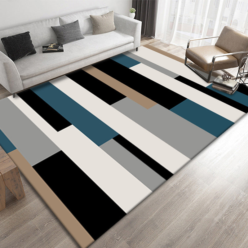 Contemporary Geometric Print Carpet Polyester Rug Stain Resistant Area Carpet for Home Decoration