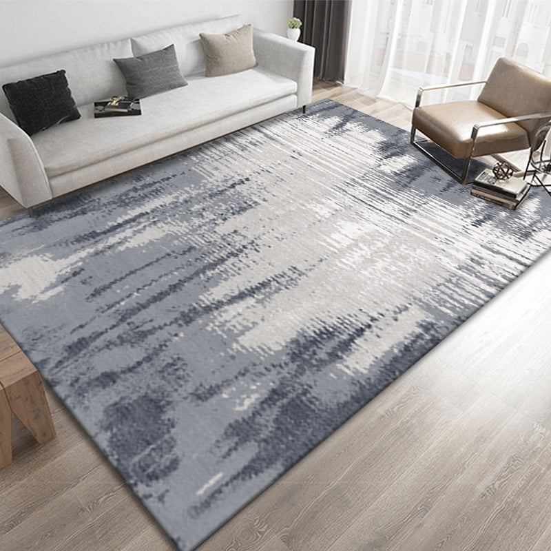 Contemporary Flowing Swirls Print Carpet Polyester Rug Stain Resistant Area Rug for Home Decoration