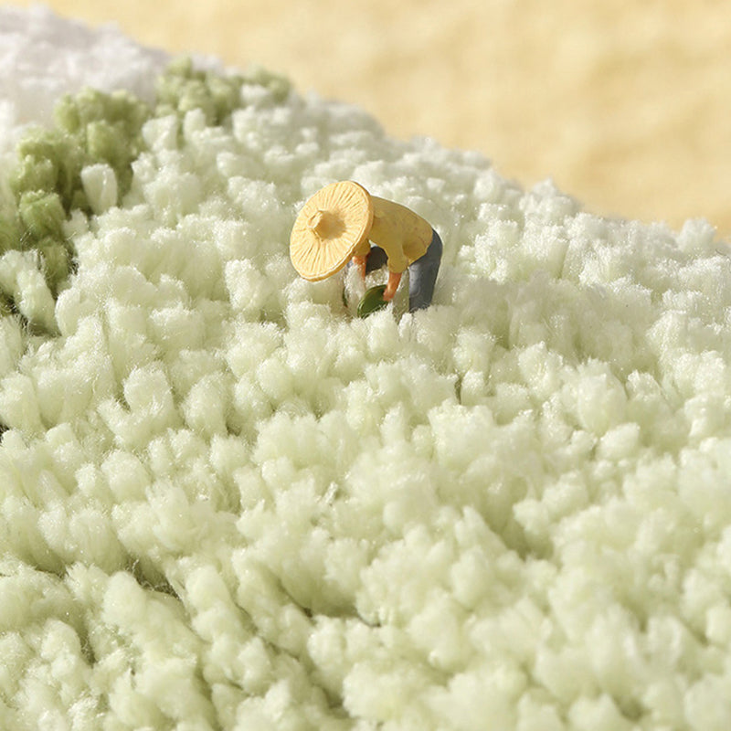 Round Creative Living Room Carpet 3D Earth Print Rug Polyester Washable Carpet with Non-Slip Backing