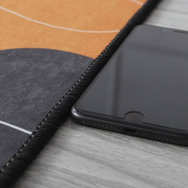 Orange Modern Area Carpet Geometric Print Polyester Area Rug Stain Resistant Rug for Living Room