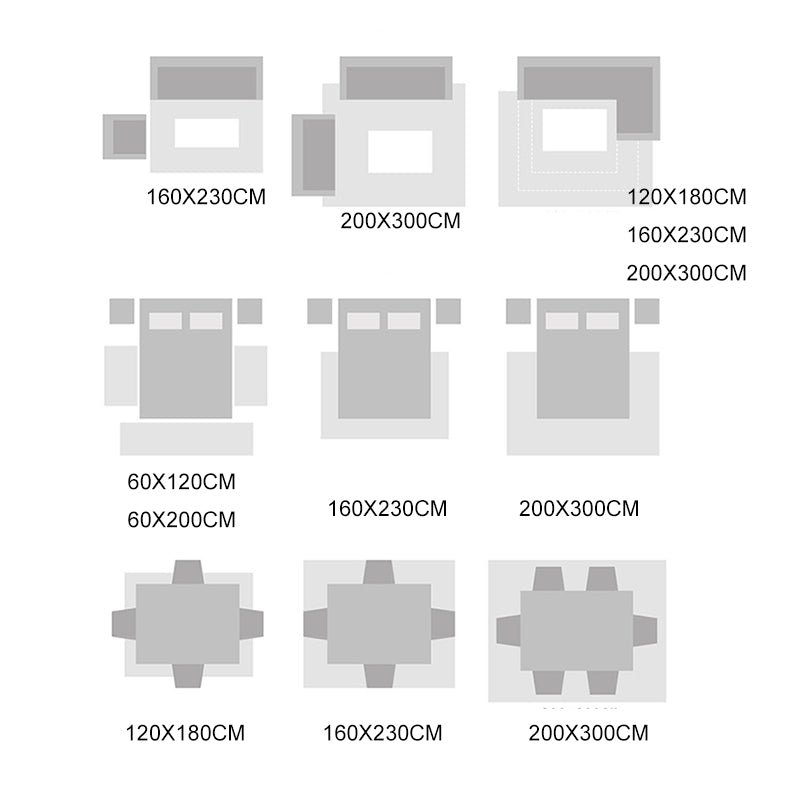 Grey Tone Graphic Print Carpet Polyester Modern Rug Stain Resistant Indoor Rug for Living Room