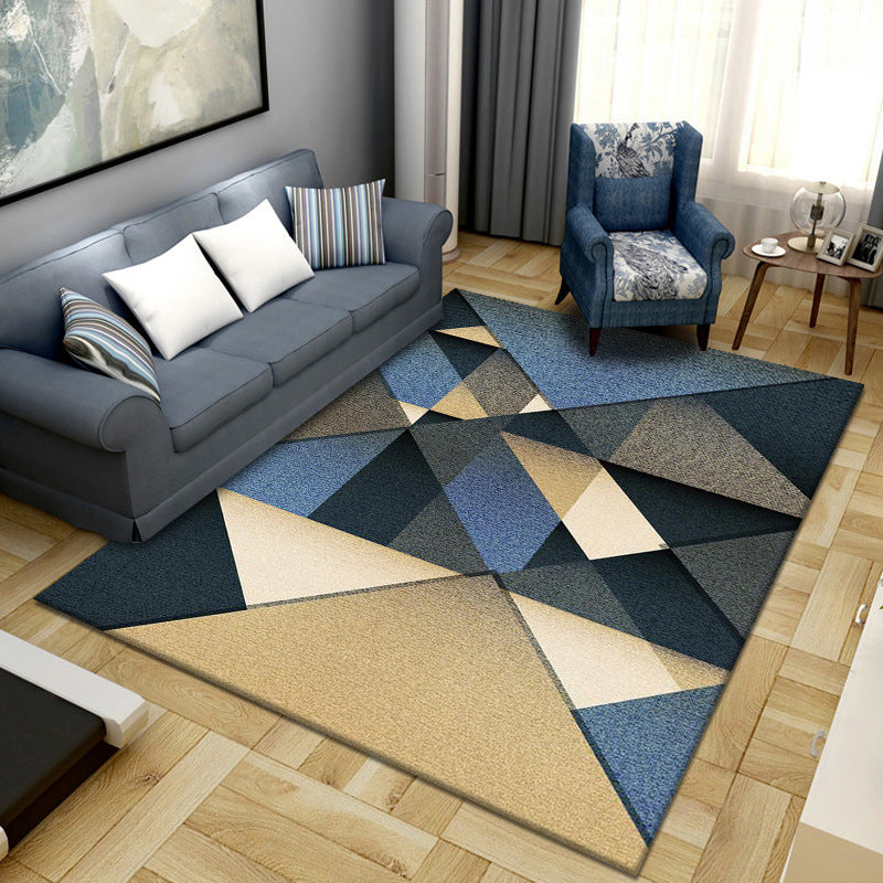 Leisure Geometric Rug Washable Simplicity Rug Stain Resistant Polyester Carpet for Home Decor