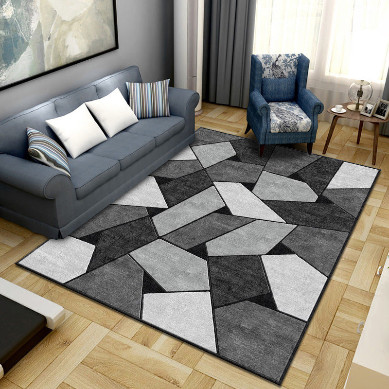 Leisure Geometric Rug Washable Simplicity Rug Stain Resistant Polyester Carpet for Home Decor