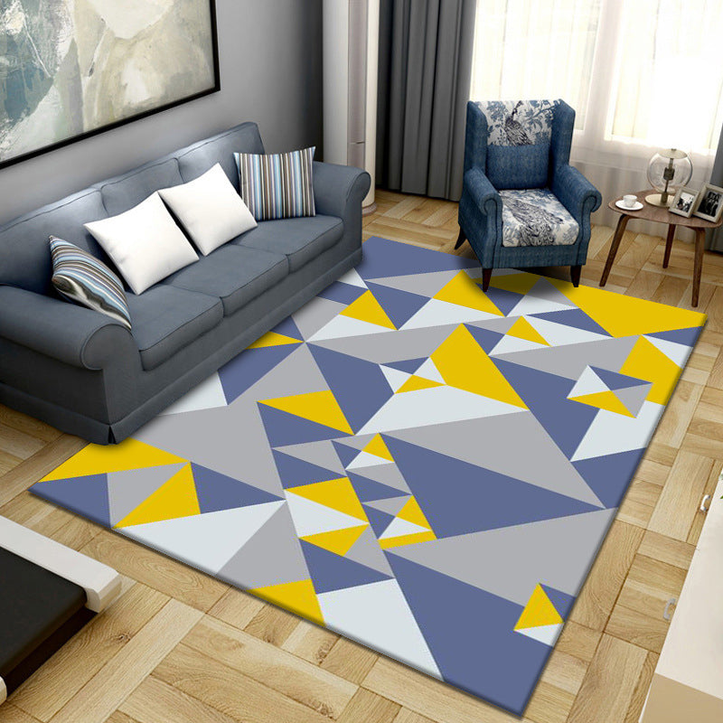 Leisure Geometric Rug Washable Simplicity Rug Stain Resistant Polyester Carpet for Home Decor