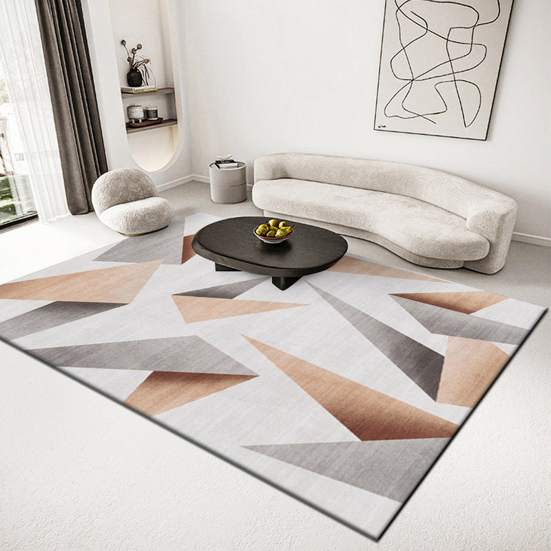 Light Modern Carpet Polyester Color Block Carpet Stain Resistant Carpet for Living Room