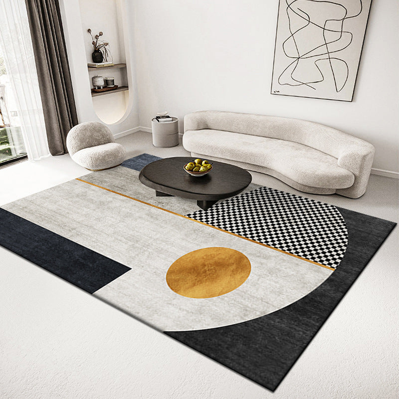 Light Modern Carpet Polyester Color Block Carpet Stain Resistant Carpet for Living Room