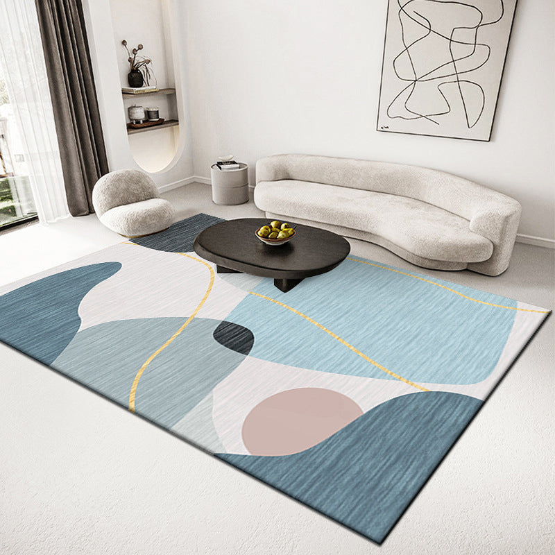 Light Modern Carpet Polyester Color Block Carpet Stain Resistant Carpet for Living Room