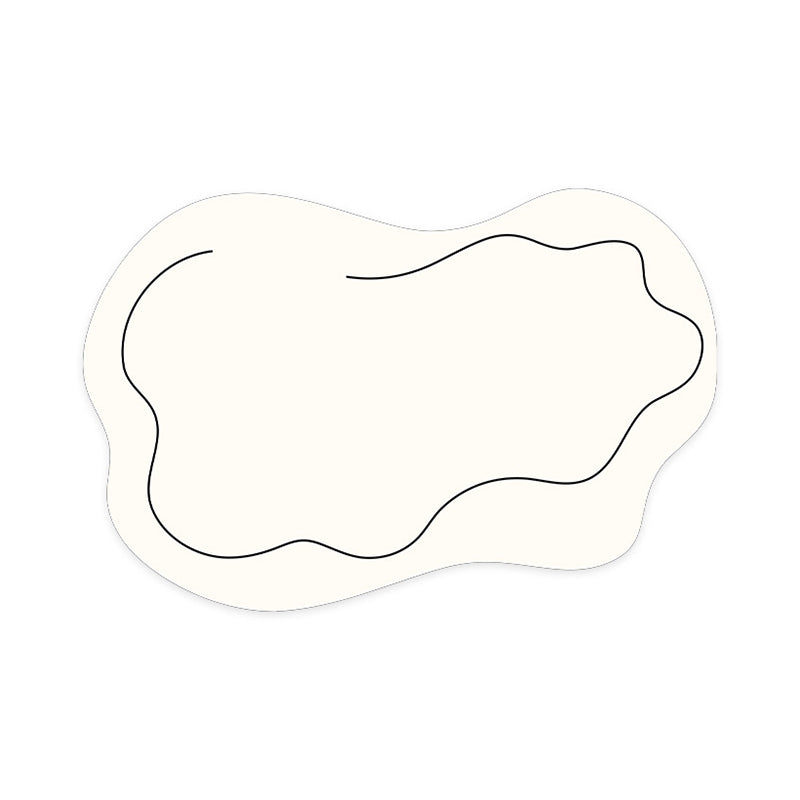 Beige Modern Rug Polyester Line Rug Non-Slip Backing Rug for Living Room