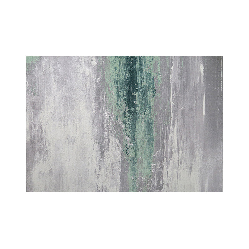 Green Modern Area Carpet Abstract Pattern Polyester Area Rug Stain Resistant Rug for Living Room